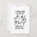 Search for i work hard postcards Cat