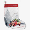 Search for red truck christmas stockings Country