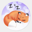 Search for sleeping fox stickers Red