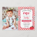 Search for picnic 1st birthday invitations Strawberry