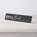 Search for lady boss name plates Black and white