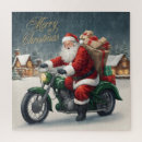 Recherche de moto vintage puzzles Père noël avec