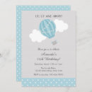 Search for blue hot air balloon birthday invitations Travel