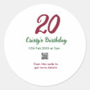 Search for 20th birthday stickers Red