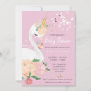 Recherche de swan baby shower invitations Floral