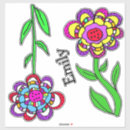 Recherche de fleurs colorées autocollants Blanc