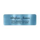 Search for blue metallic return address labels Script