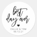 Search for best day ever wedding stickers Simple