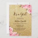 Search for glam baby shower invitations Gold glitter
