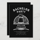 Search for mens night out invitations Black and white