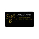 Search for gold sweet 16 return address labels Birthday