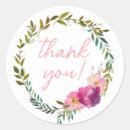 Search for wreath of flowers thank you stickers Watercolor