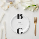 Search for monogram paper plates Black and white