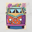 Search for purple hippie flower postcards Retro