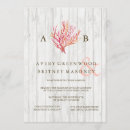 Recherche de coral mariage invitations Bois