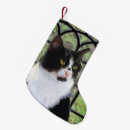 Search for tuxedo cat christmas stockings Black and white