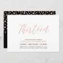 Search for rose gold 13th birthday invitations Modern
