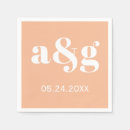 Search for peach wedding napkins Typography