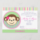 Search for monkey baby girl shower invitations Pink