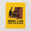 Recherche de piano jazz cartes postales Animation