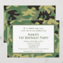 Search for camo 1st birthday invitations Army