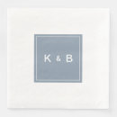 Recherche de bleu et blanc serviettes Monogramme