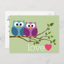 Search for owls save the dates Whimsical
