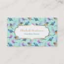 Search for exotic bird business cards Watercolor
