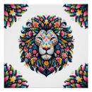 Recherche de graphique de lion art Floral