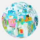 Recherche de bleu abstrait autocollants Brillant