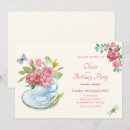 Search for tea cup birthday invitations Flowers