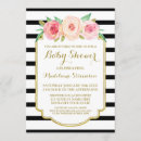 Search for black white and gold baby shower invitations Vintage