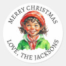 Search for vintage christmas elf stickers Retro