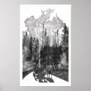 Search for black and white forest posters Silhouette