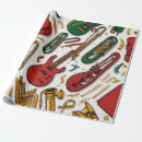 Search for musical instrument wrapping paper Red