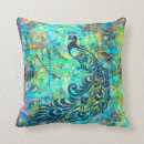 Recherche de paon coussins Aqua