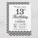 Recherche de chevron noir et blanc invitations Fête d'anniversaire