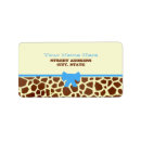 Search for blue giraffe return address labels Baby shower
