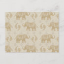 Search for elephant pattern postcards Beige