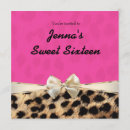 Search for pink cheetah birthday invitations Leopard