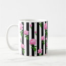Search for striped flower mugs Black and white