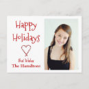 Search for candy cane heart postcards Red