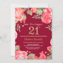 Search for burgundy 21st birthday invitations Twenty one birthday