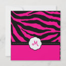 Search for monogram zebra invitations Pink