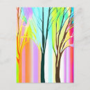 Recherche de arbres abstraits cartes postales Aquarelle