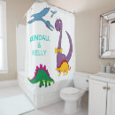 Search for dinosaurs shower curtains Green