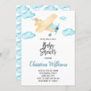 Search for airplane baby shower invitations Watercolor