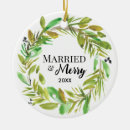 Search for watercolor ornaments Married and merry
