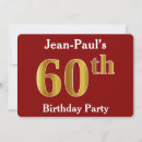 Search for red and gold 60th birthday invitations Elegant