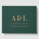 Search for monogram wedding guest books Green